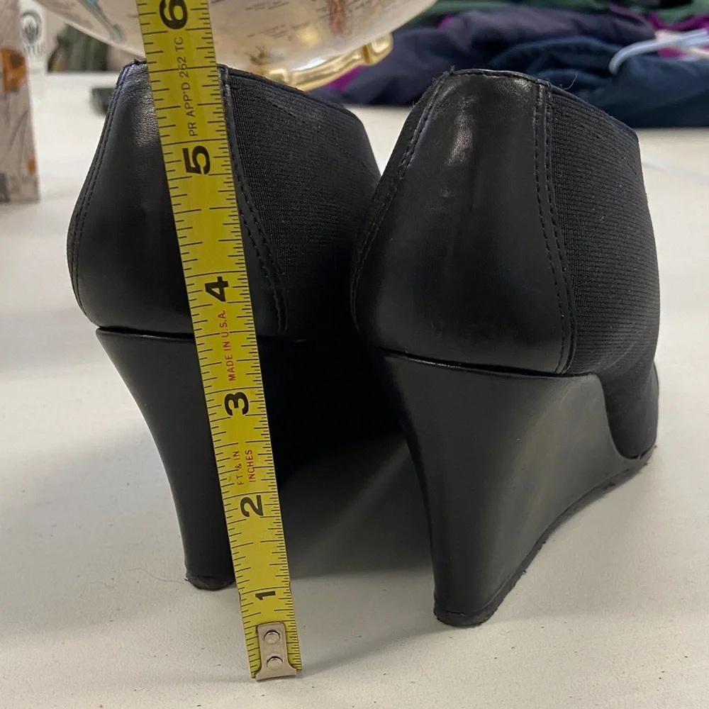 Donald J. Pliner Black Wedge Booties